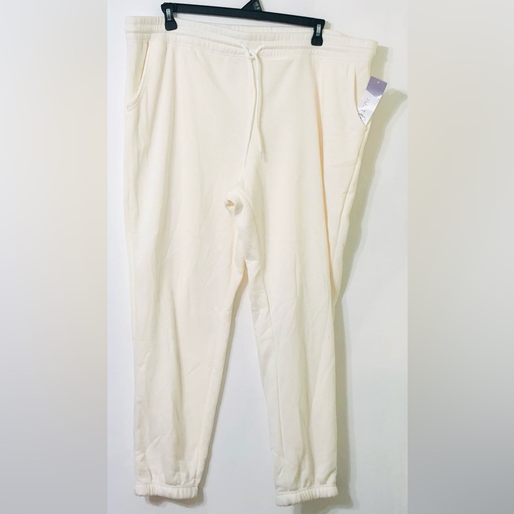 Just be jogger two side pockets soft fleece pull on beige.3X plus